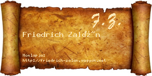 Friedrich Zalán névjegykártya