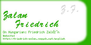 zalan friedrich business card